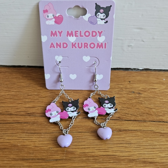 Sanrio My Melody & Kuromi Emo Kyun Statement Earrings - Picture 5 of 8